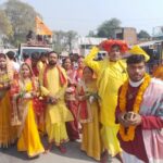 श्रीराम जानकी मंदिर मरवटिया बरदहिया बाजार से निकाली गई भव्य कलश और शोभा यात्रा
